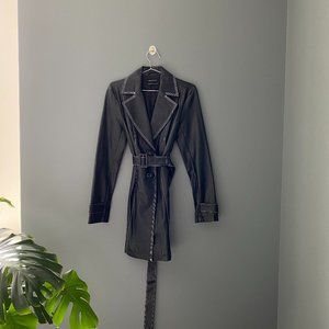 UO Faux Leather Trench Coat